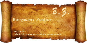 Bergmann Zombor névjegykártya